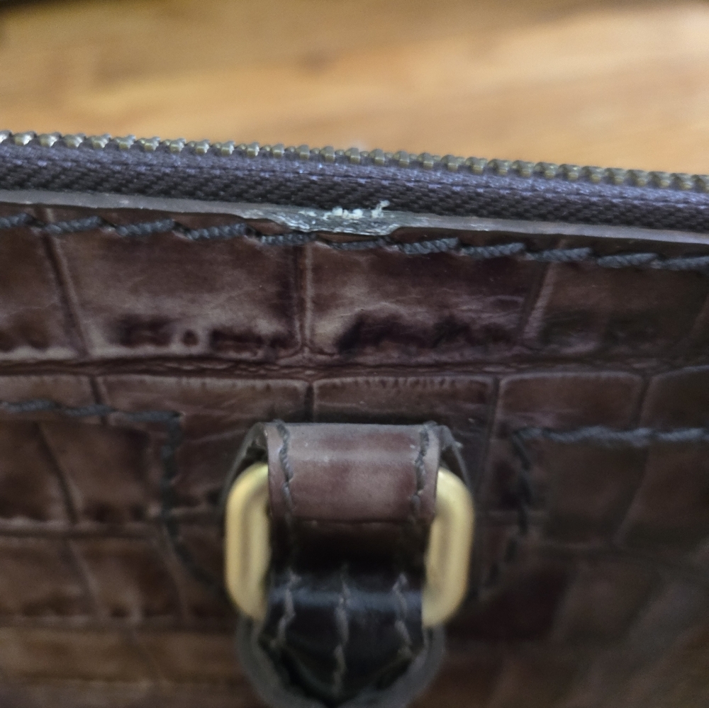 Mottini Newport Beach Crocodile-Embossed Leather Satchel - Picture 6 of 16